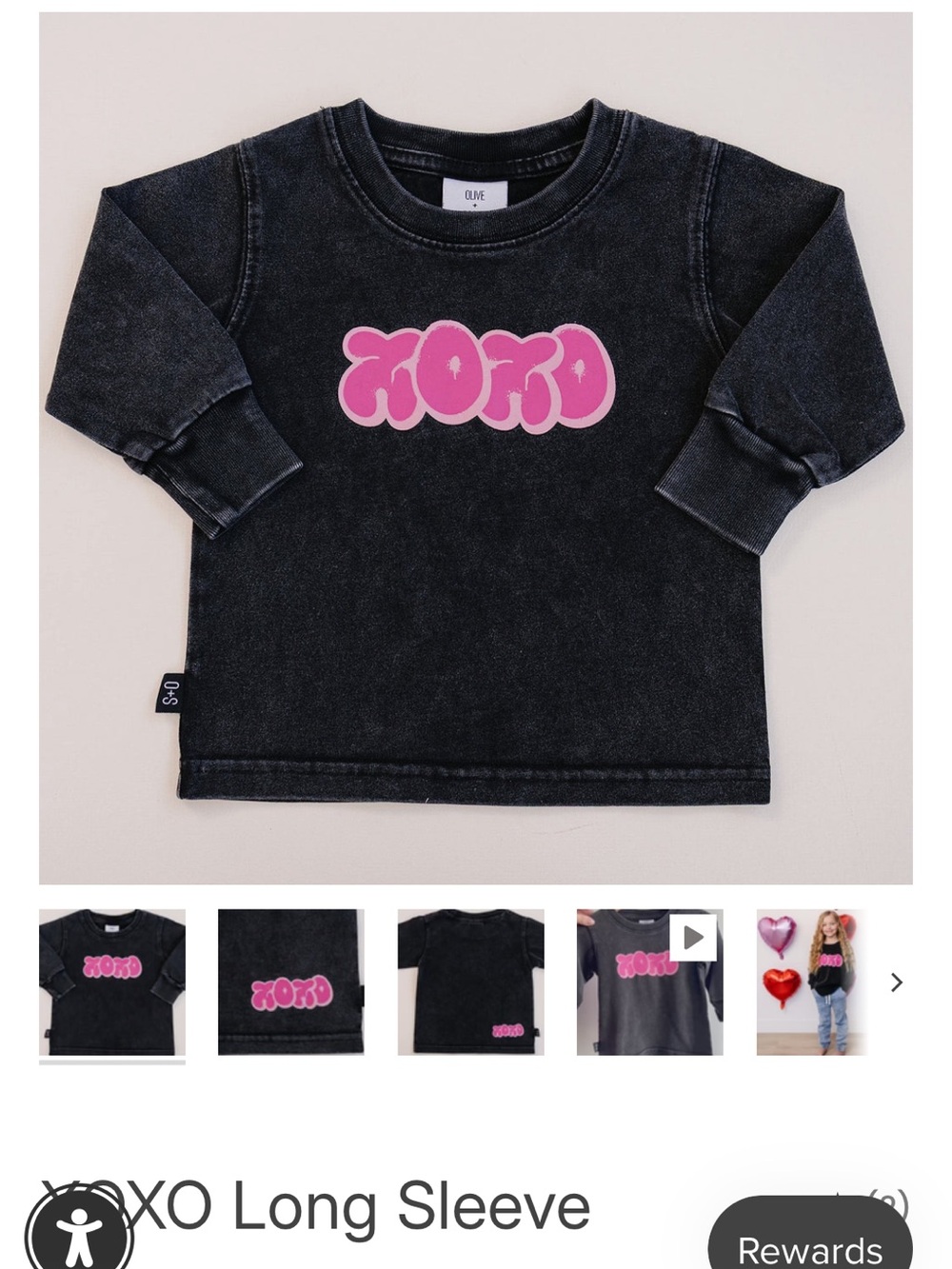 Olive + Scout Kids Black Graphic 'XOXO' Long Sleeve t shirt
